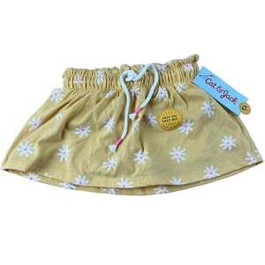 Cat & Jack Girl's Yellow and White Daisy Drawstring Skort - Size 3T - NWT